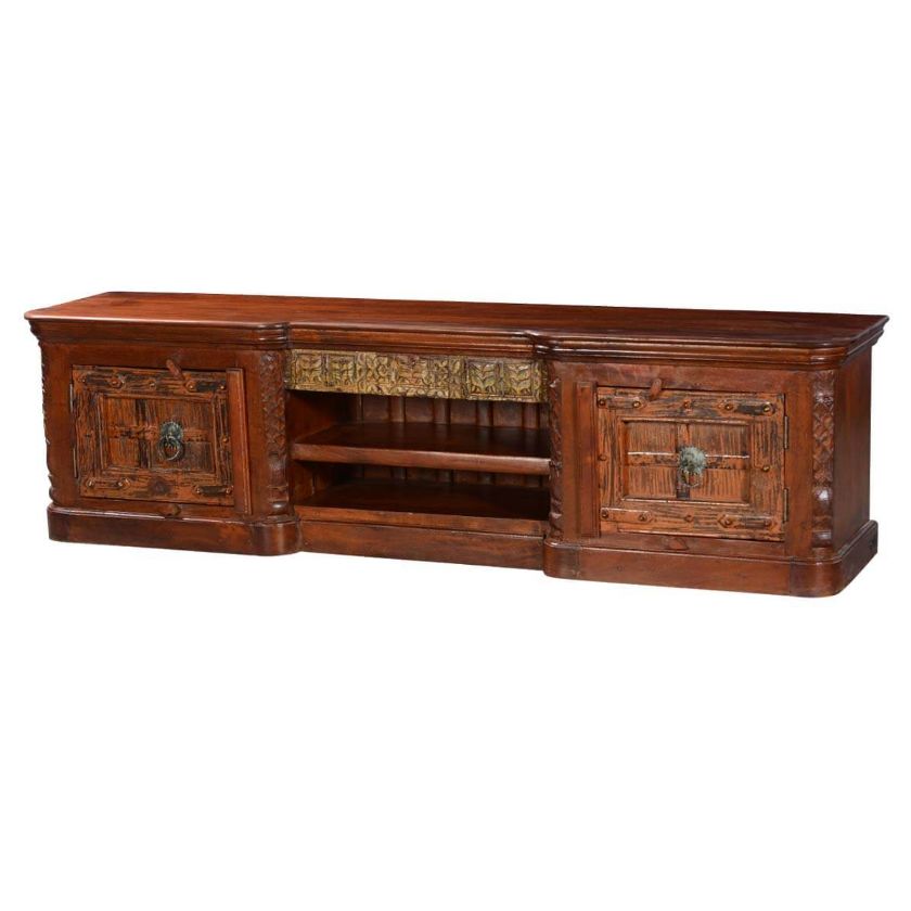 Picture of Fusion Gothic Mango & Reclaimed Wood TV Console Media Cabinet