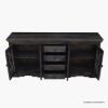 Picture of Smokey Grey Traditional Rustic Solid Wood Large Sideboard with Drawer