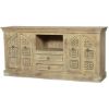 Picture of Tudor Winter White Mango Wood 2 Drawer TV Media Console Cabinet