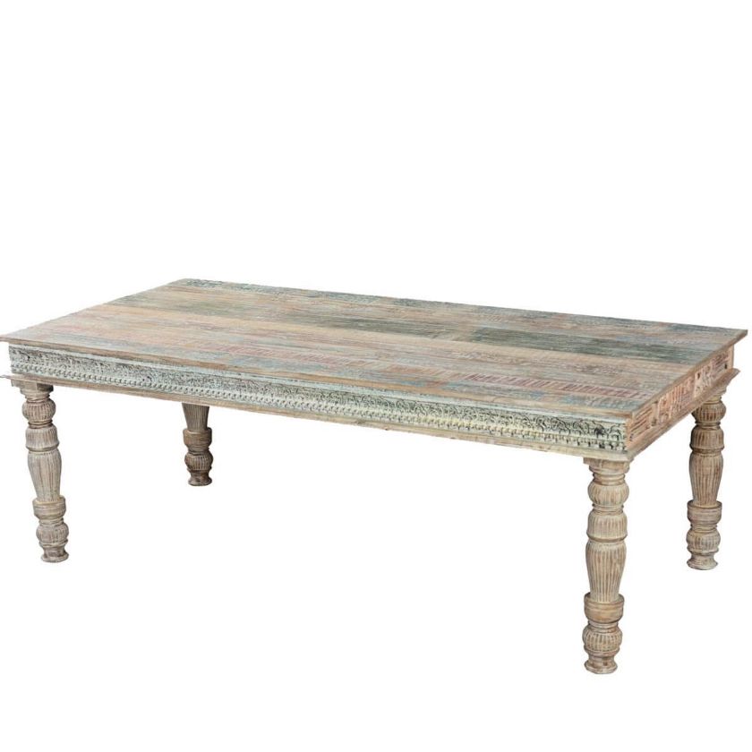 Picture of Winter White Solid Mango Wood 84" Dining Table