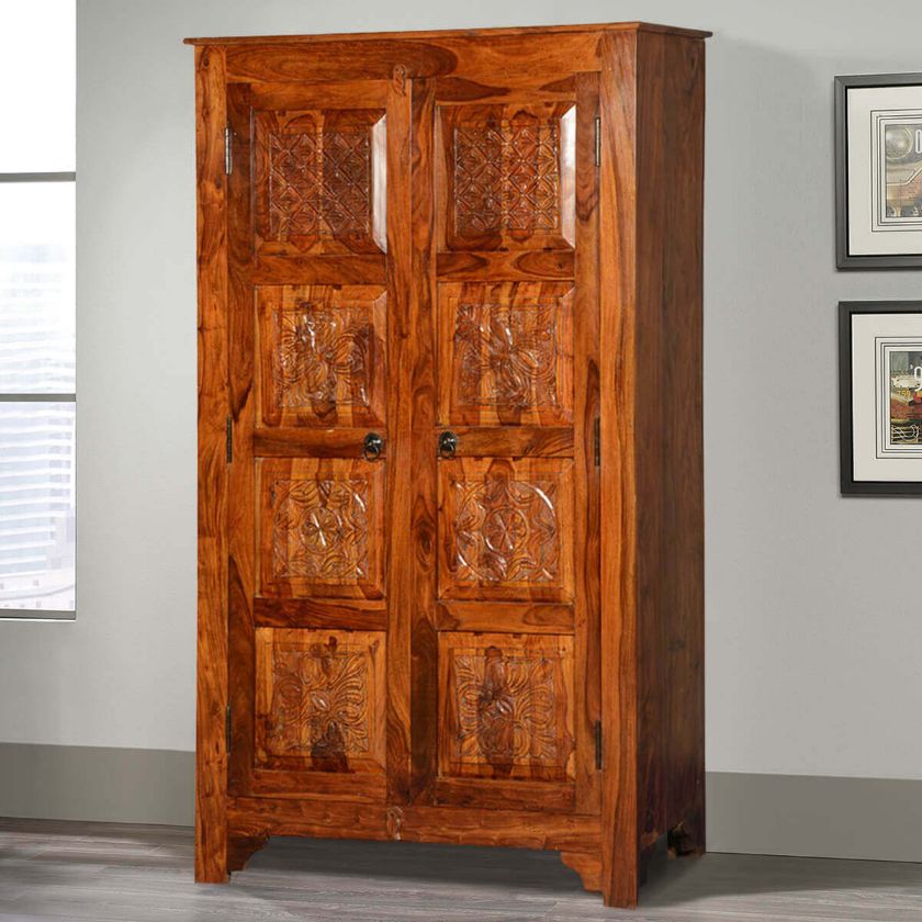 Picture of Noma Solid Wood Artisan Standing Double Door Armoire