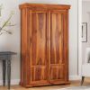 Picture of Empire Bedroom Transitional Solid Wood Large Armoire Wardrobe With Shelves