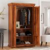 Picture of Empire Bedroom Transitional Solid Wood Large Armoire Wardrobe With Shelves