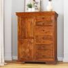 Picture of Early American Solid Wood Bedroom Cabinet Dresser With Chest of Drawer