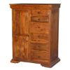 Picture of Early American Solid Wood Bedroom Cabinet Dresser With Chest of Drawer