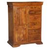 Picture of Early American Solid Wood Bedroom Cabinet Dresser With Chest of Drawer