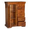 Picture of Early American Solid Wood Bedroom Cabinet Dresser With Chest of Drawer