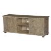 Picture of Frosted Garden Reclaimed Wood Hand Carved TV Console Media Cabinet