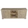 Picture of Frosted Garden Reclaimed Wood Hand Carved TV Console Media Cabinet