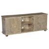 Picture of Frosted Garden Reclaimed Wood Hand Carved TV Console Media Cabinet