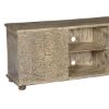 Picture of Frosted Garden Reclaimed Wood Hand Carved TV Console Media Cabinet