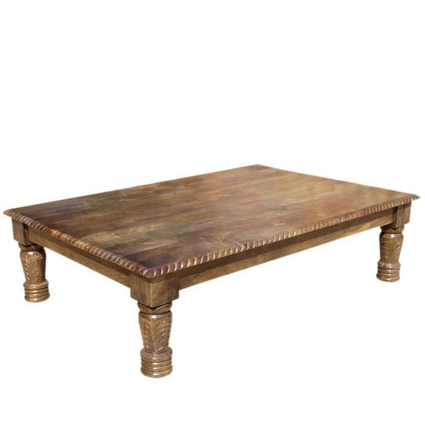 Picture of Solid Wood Hand Carved Transitional Lincoln Coffee Table