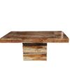 Picture of Modern Square Pedestal Solid Wood Dining Table with Extensions