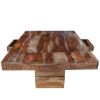 Picture of Modern Square Pedestal Solid Wood Dining Table with Extensions
