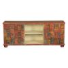 Picture of Wooden Patch Quilt Reclaimed Wood TV Console Media Cabinet