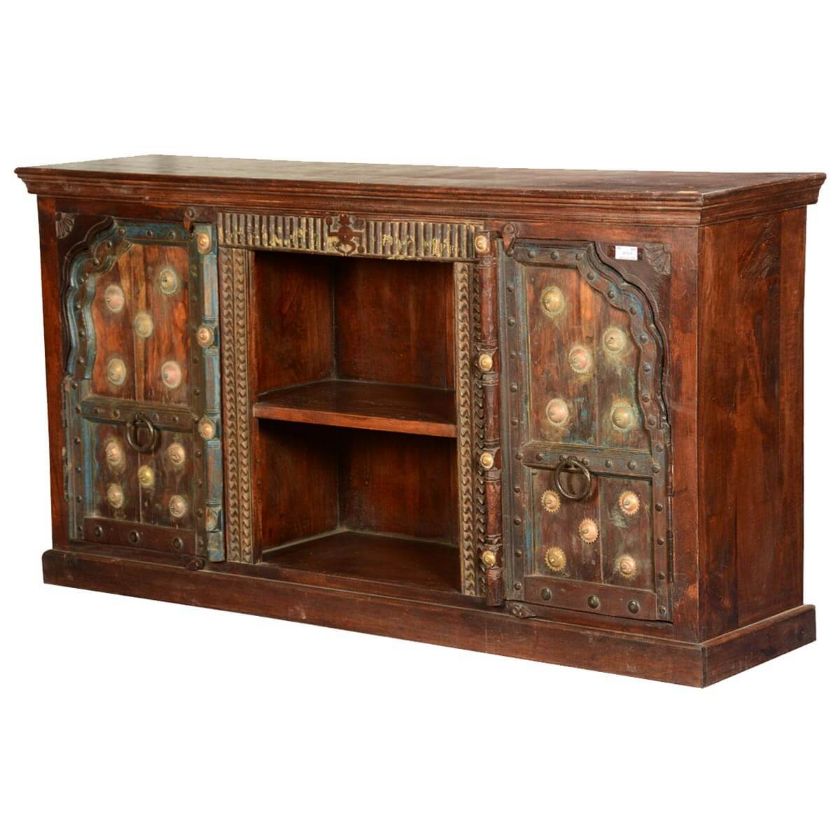 Picture of Nottingham Handcrafted Rustic Reclaimed Wood TV Media Console Cabinet