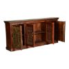 Picture of Georgian Reclaimed Wood Iron Grill Door Long Sideboard Storage Cabinet