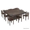 Picture of Pescara Rustic Solid Wood Pedestal 9 Piece Square Dining Table Set