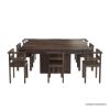 Picture of Pescara Rustic Solid Wood Pedestal 9 Piece Square Dining Table Set