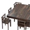 Picture of Pescara Rustic Solid Wood Pedestal 9 Piece Square Dining Table Set