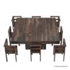 Picture of Pescara Rustic Solid Wood Pedestal 9 Piece Square Dining Table Set