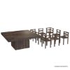 Picture of Pescara Rustic Solid Wood Pedestal 9 Piece Square Dining Table Set