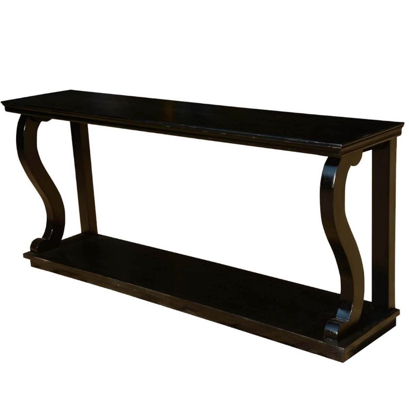 Picture of Midnight Empire Rustic Solid Wood Hallway Black Console Table