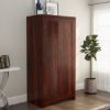 Picture of Celoron Louvered Door Solid Wood Wardrobe Armoire  w Removable Shelves