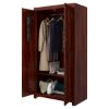 Picture of Celoron Louvered Door Solid Wood Wardrobe Armoire  w Removable Shelves