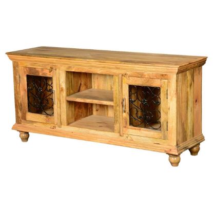 Picture of Italian Classic Mango Wood Iron Grille TV Media Console