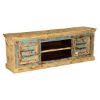 Picture of Granbrook Yellow Speckled Rustic Mango Wood TV Media Console Cabinet