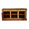 Picture of Pioneer Rustic Reclaimed Wood Open Shelf Media TV Stand Cabinet