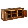 Picture of Pioneer Rustic Reclaimed Wood Open Shelf Media TV Stand Cabinet
