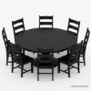 Picture of Nottingham Rustic Solid Wood 4, 6, 8 Seater Black Round Dining Set