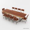 Picture of Midvale Acacia Wood 117" Live Edge Dining Room Table Set