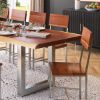 Picture of Midvale Acacia Wood 117" Live Edge Dining Room Table Set