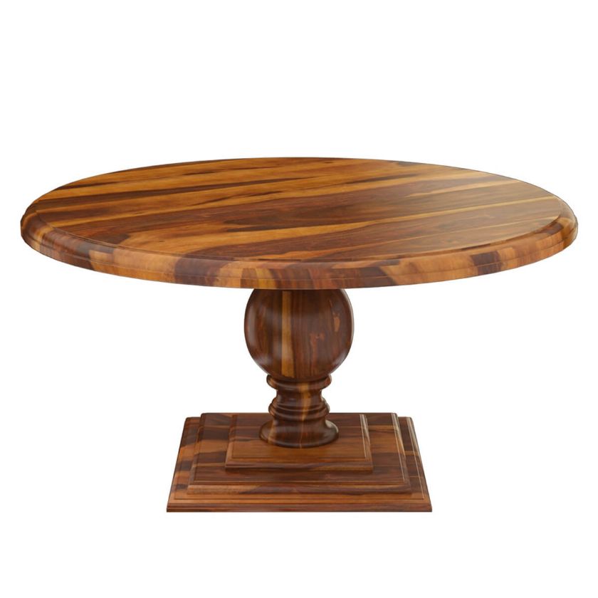 Picture of Cloverdale Rustic Solid Wood Pedestal Round Dining Table