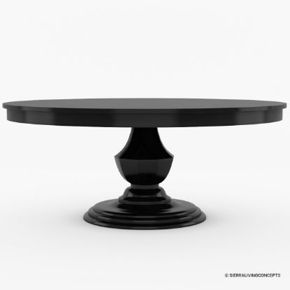 Picture of Novara Solid Wood Pedestal Black Round Dining Table