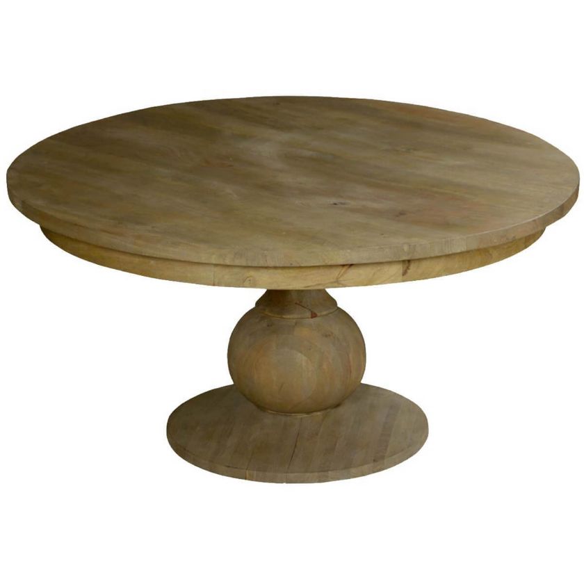 Picture of Culver Solid Mango Wood Round Pedestal Farmhouse Dining Table