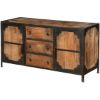 Picture of Windsor Solid Wood & Iron 3 Drawer & 2 Door Industrial Buffet Cabinet