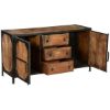 Picture of Windsor Solid Wood & Iron 3 Drawer & 2 Door Industrial Buffet Cabinet