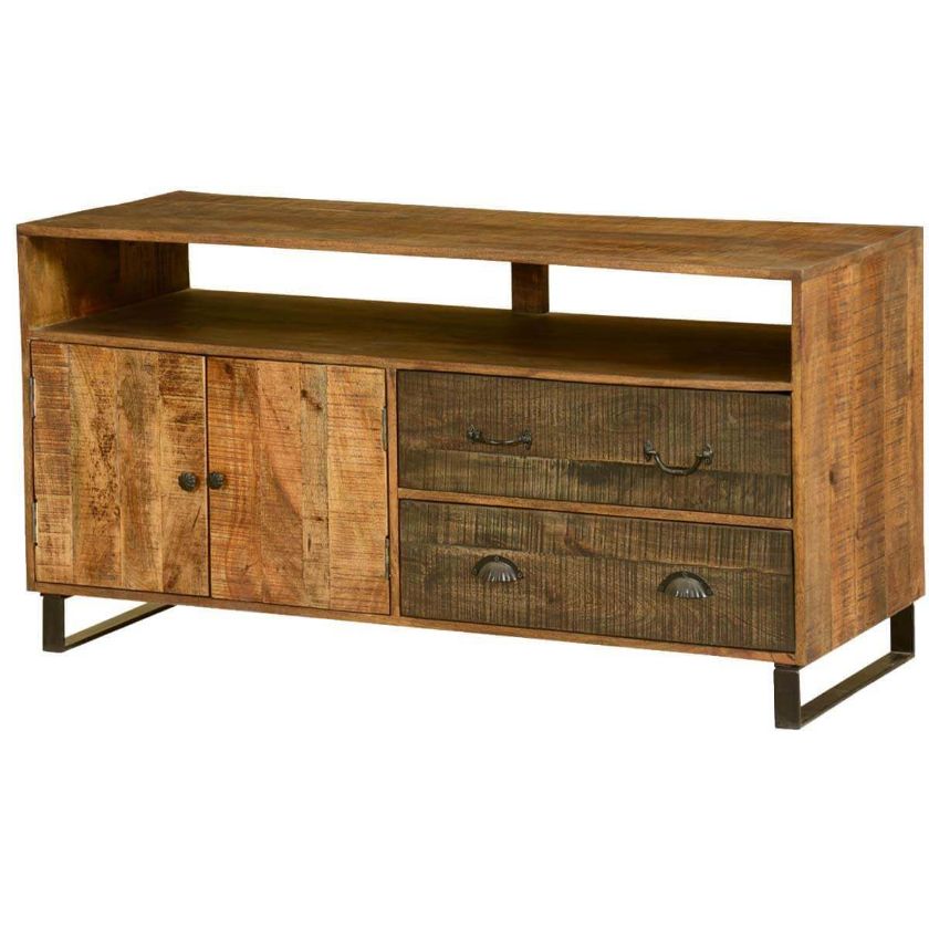 Picture of Wooden Patches Mango Wood & Iron 55" TV Console Cabinet