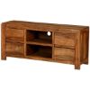 Picture of Pioneer Modern Rustic Solid Wood TV Console Media Island Cabinet