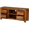 Picture of Pioneer Modern Rustic Solid Wood TV Console Media Island Cabinet
