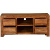 Picture of Pioneer Modern Rustic Solid Wood TV Console Media Island Cabinet