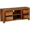 Picture of Pioneer Modern Rustic Solid Wood TV Console Media Island Cabinet