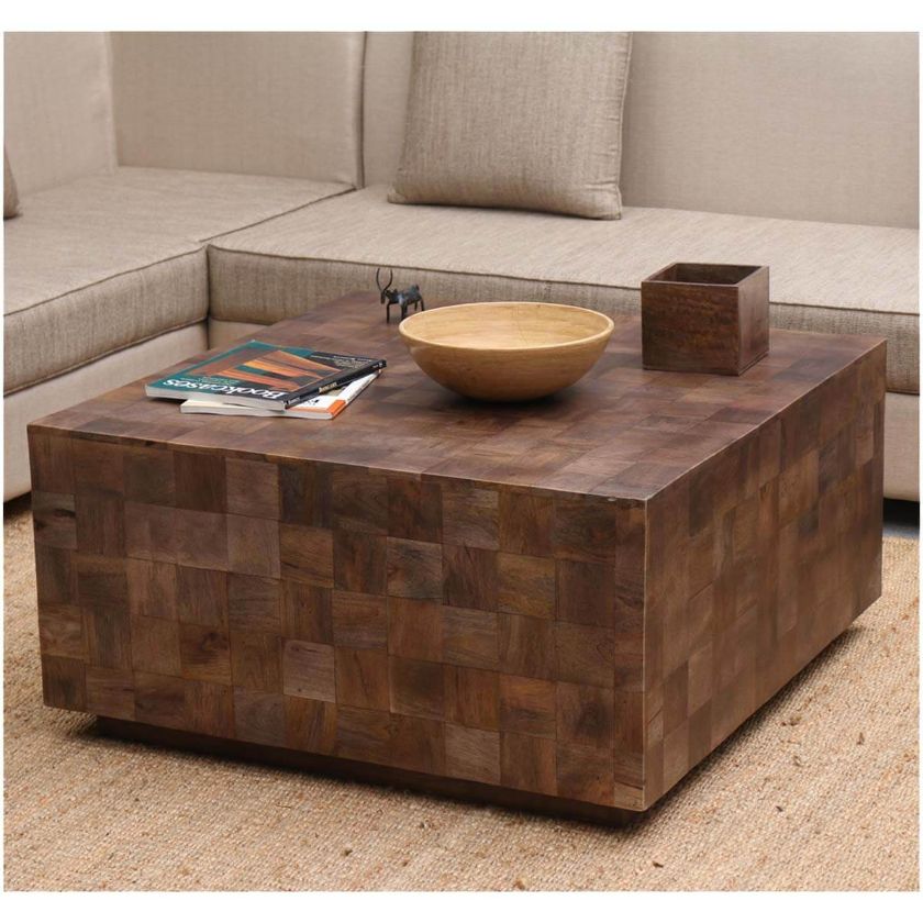 Picture of Modern Rustic Furniture Solid Wood 36" Square Coffee Table