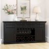 Picture of Nottingham Rustic Solid Wood Black Wine Bar Sideboard Cabinet