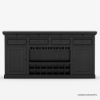 Picture of Nottingham Rustic Solid Wood Black Wine Bar Sideboard Cabinet