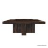Picture of Modern Pioneer Solid Wood Lazy Susan Pedestal Dining Table Set